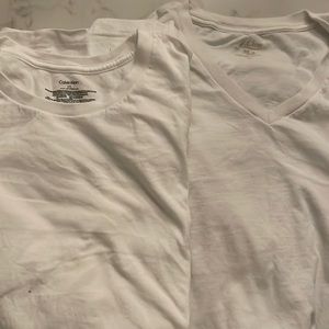 Calvin Klein and J. Crew White Tees